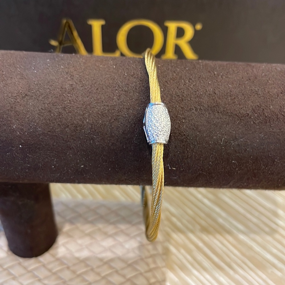 Alor Designer diamond bangle bracelet